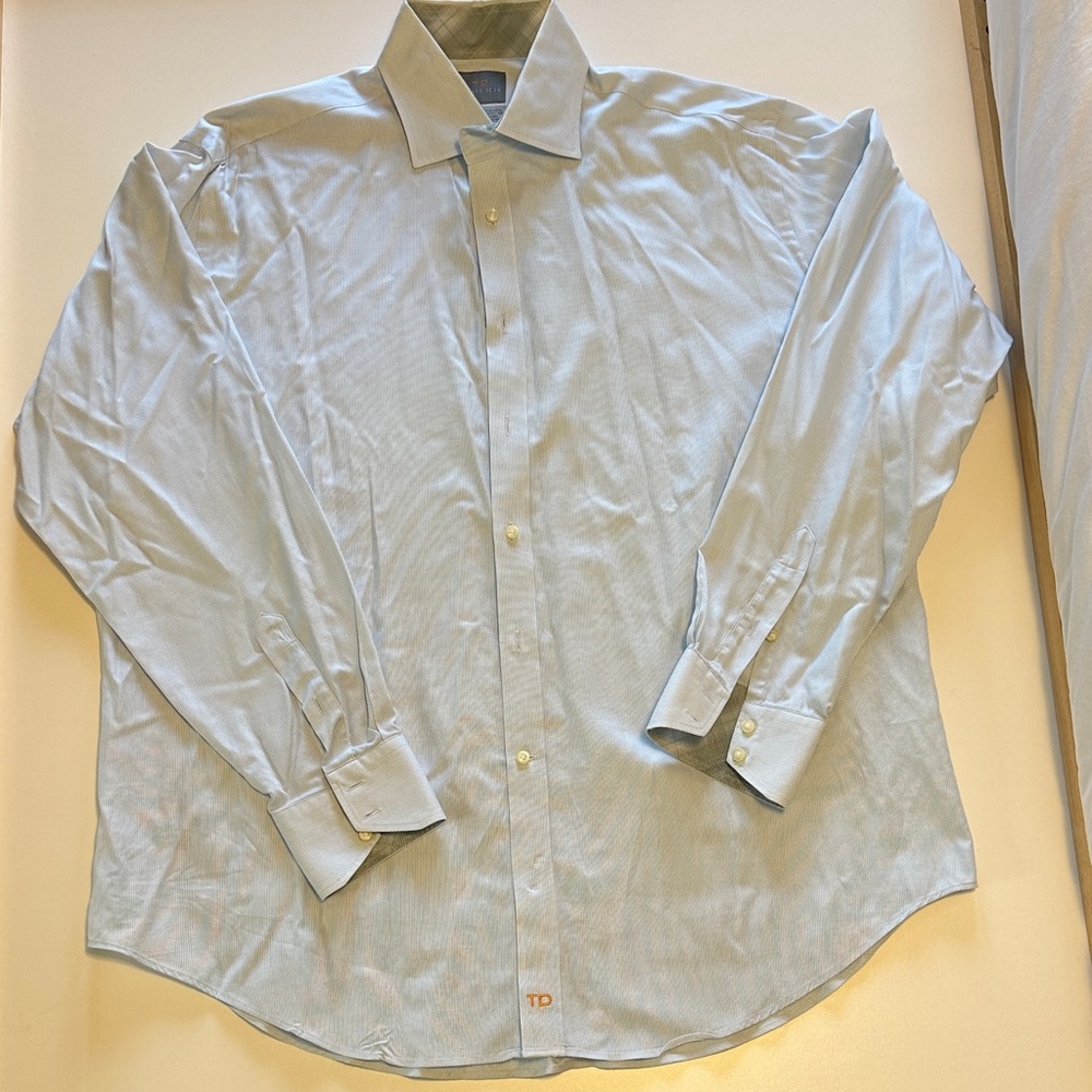 Thomas Dean Light Blue Dress Shirt